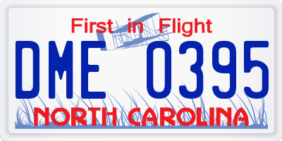 NC license plate DME0395