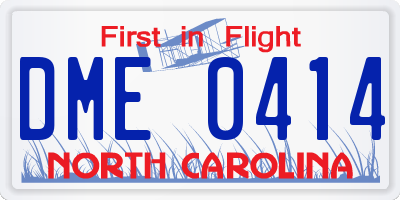 NC license plate DME0414