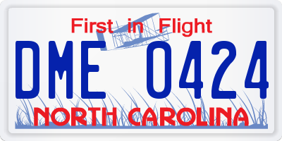 NC license plate DME0424