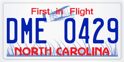 NC license plate DME0429