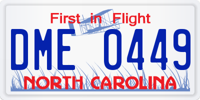 NC license plate DME0449
