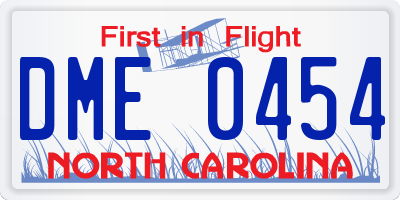 NC license plate DME0454