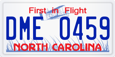 NC license plate DME0459