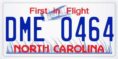 NC license plate DME0464