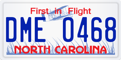NC license plate DME0468