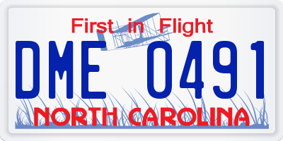 NC license plate DME0491