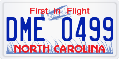 NC license plate DME0499