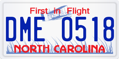 NC license plate DME0518