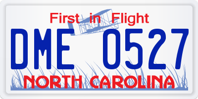 NC license plate DME0527