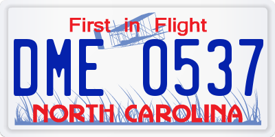 NC license plate DME0537