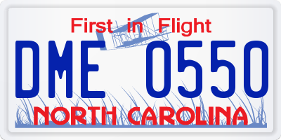 NC license plate DME0550