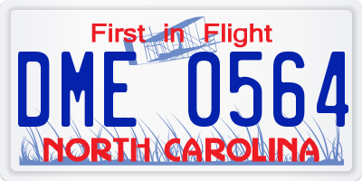 NC license plate DME0564