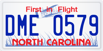 NC license plate DME0579