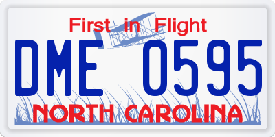 NC license plate DME0595