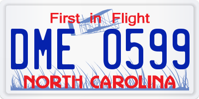 NC license plate DME0599