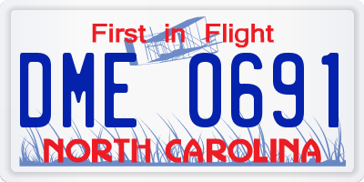 NC license plate DME0691