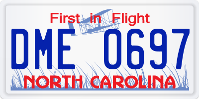 NC license plate DME0697
