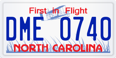 NC license plate DME0740