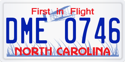 NC license plate DME0746