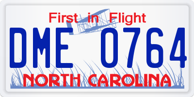 NC license plate DME0764