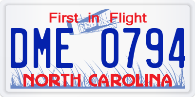 NC license plate DME0794