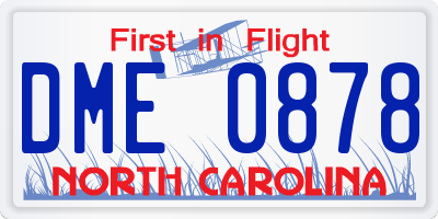 NC license plate DME0878