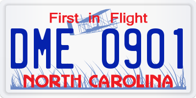 NC license plate DME0901