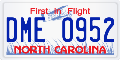 NC license plate DME0952