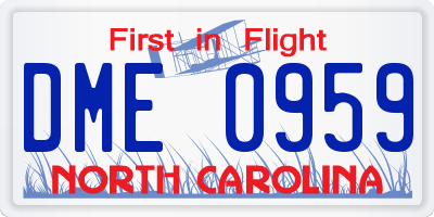 NC license plate DME0959
