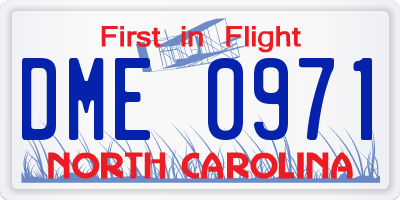 NC license plate DME0971
