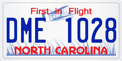 NC license plate DME1028