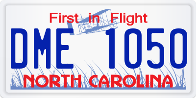 NC license plate DME1050