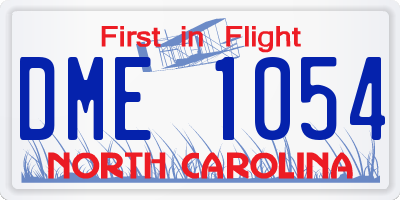 NC license plate DME1054