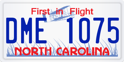 NC license plate DME1075