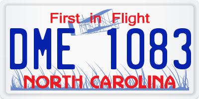 NC license plate DME1083