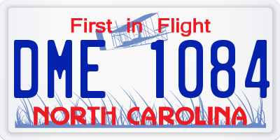 NC license plate DME1084