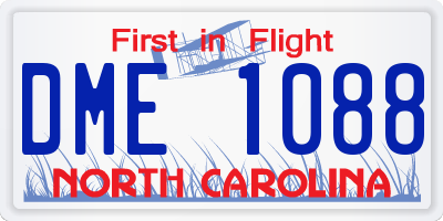 NC license plate DME1088