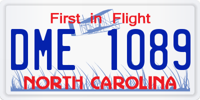 NC license plate DME1089