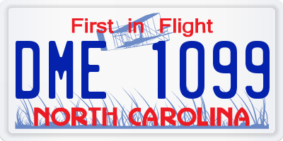 NC license plate DME1099