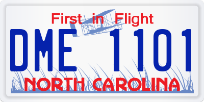 NC license plate DME1101