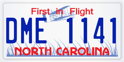 NC license plate DME1141