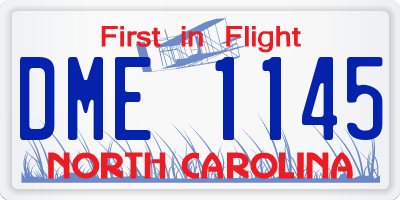 NC license plate DME1145