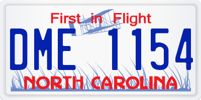 NC license plate DME1154