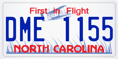 NC license plate DME1155