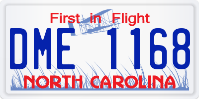 NC license plate DME1168