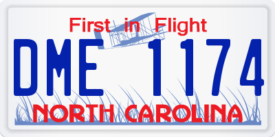 NC license plate DME1174