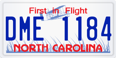 NC license plate DME1184