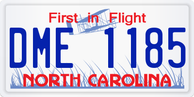 NC license plate DME1185