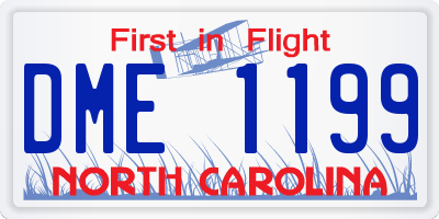 NC license plate DME1199