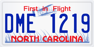 NC license plate DME1219
